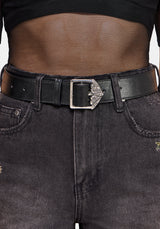 Rosamoth Debossed Buckle Belt - Silver