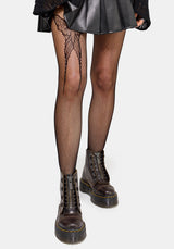 Morlit Moth Detail Fishnet Tights