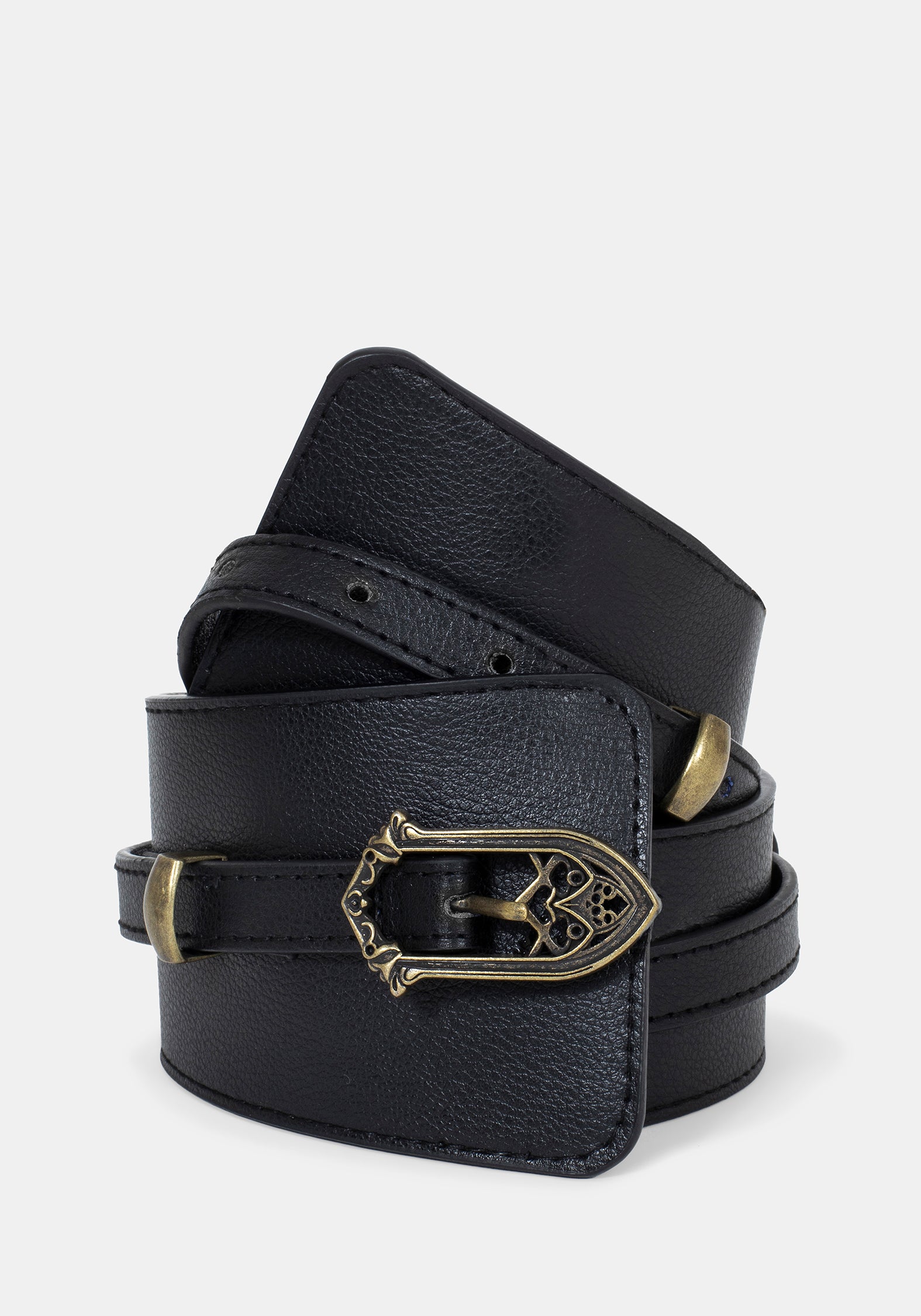 Cathedral Buckle Waist Belt - Gold