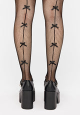 Doliyi Bow Back Seamed Fishnet Tights