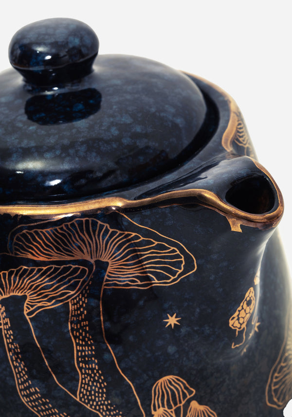 Faefire Foiled Mushroom Print Teapot