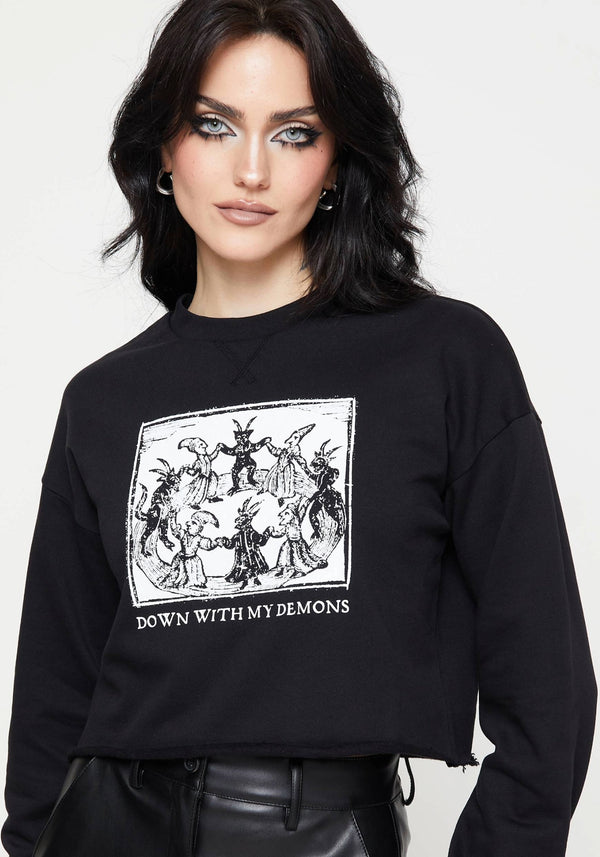 Demons Crop Sweat Top
