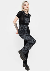 Cartomancy Spliced Denim Dungarees