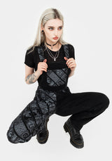 Cartomancy Spliced Denim Dungarees