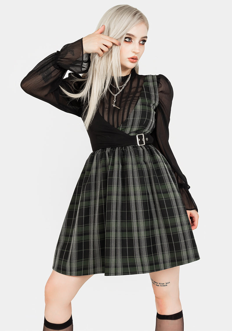 Checkmate Wrap Suspender Mini Dress