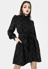 Arachnida Jacquard Mini Shirt Dress