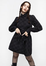 Arachnida Jacquard Mini Shirt Dress