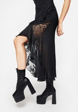 Marishka Lace Panelled High Low Dress