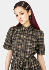 Beatrice Check Mini Shirt Dress