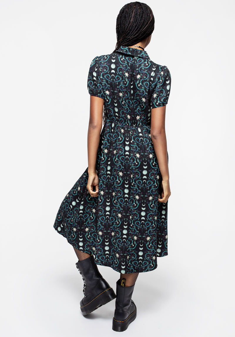 Pythia Print Midi Shirt Dress