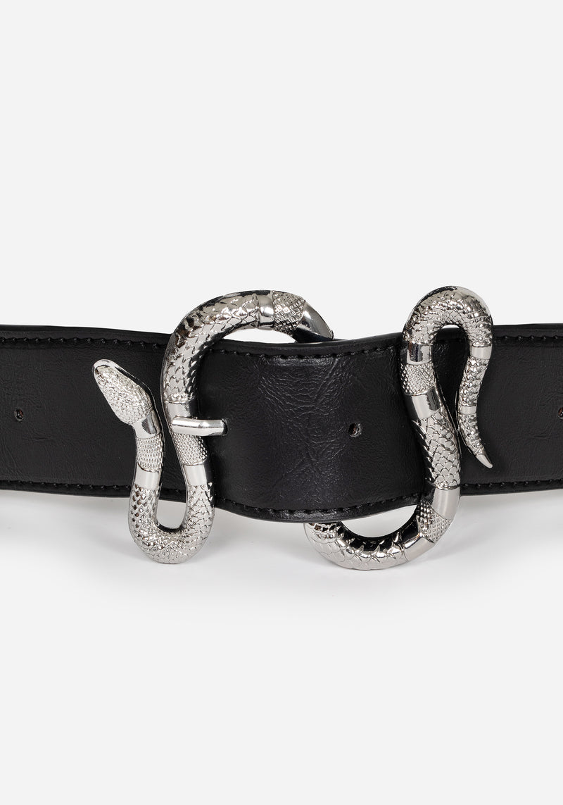 Mamba Debossed Belt With Snake Buckle