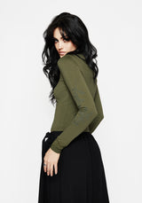 Leune Rose Print Cotton Long Sleeve Top