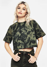 Sorrel Tie Dye Raglan Sleeve Crop Top