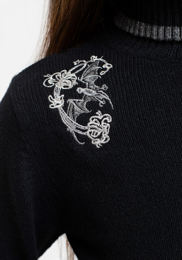 Vampyrum Bat Embroidered Knit Jumper