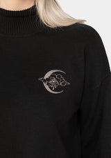 Lachrymose Embroidered Mock Neck Jumper