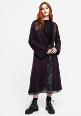 Sunniva Embroidered Tie Front Longline Knit Cardigan