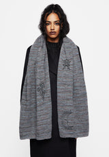 Mandragore Embroidered Knit Scarf