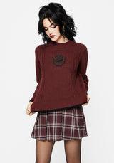 Foxfire Embroidered Cable Knit Jumper