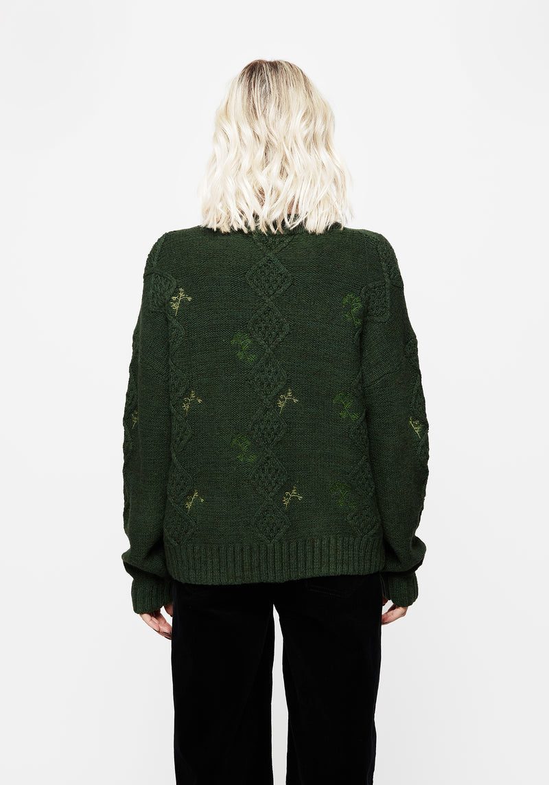 Barberry Embroidered Diamond Knit Jumper