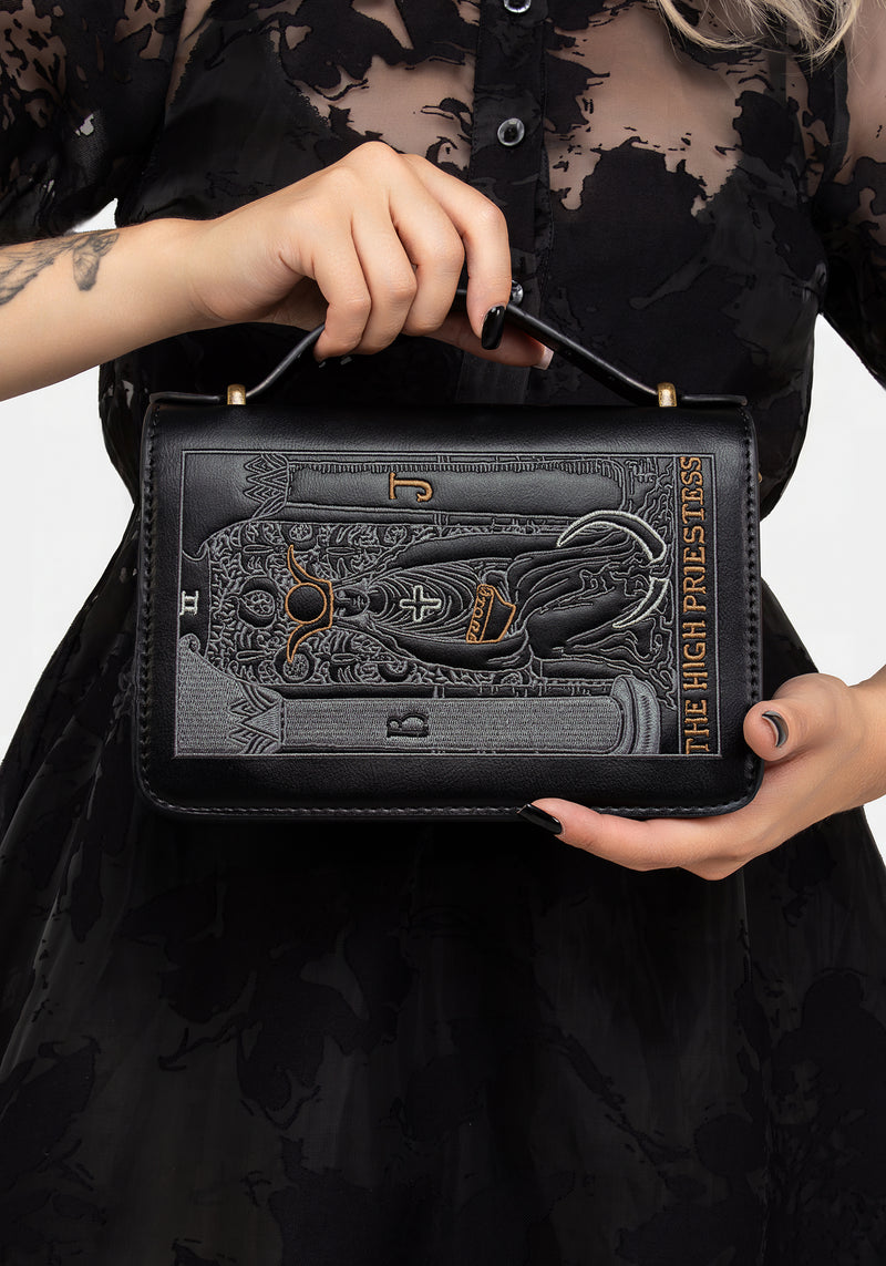 High Priestess Embroidered Crossbody Clutch Bag