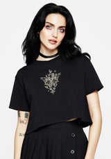 Hawkmoth Graphic Print Boxy Crop Tee