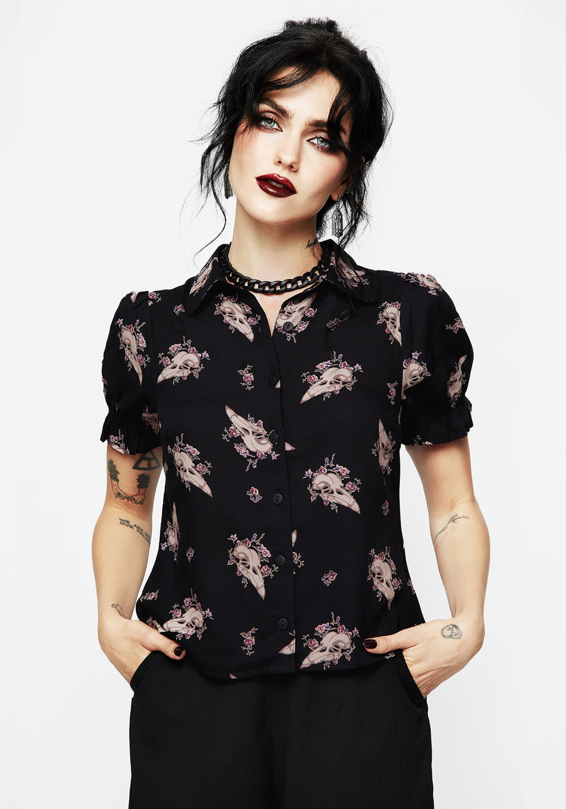 Carrion Button Up Blouse Top