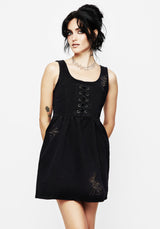 Hester Embroidered Lace Up Corset Mini Dress