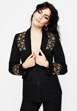 Nasturtium Floral Embroidered Relaxed Blazer