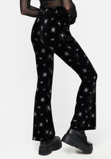 Spiro Foil Print Velour Flared Trousers