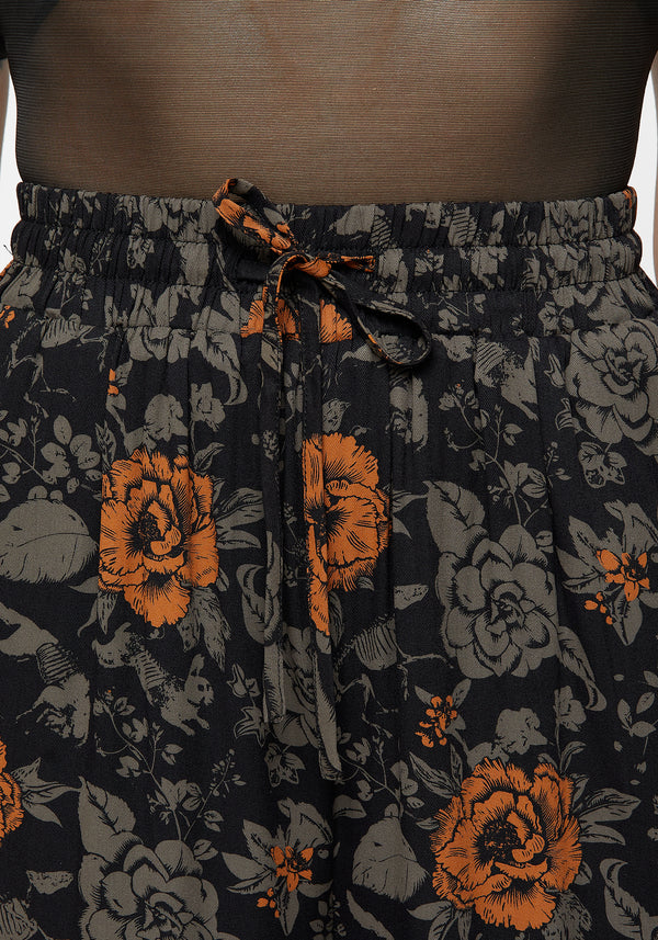 Mortify Floral Print Wide Leg Trousers