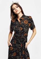 Mortify Floral Print Midi Shirt Dress