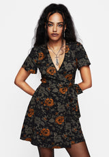 Mortify Floral Print Mini Wrap Dress