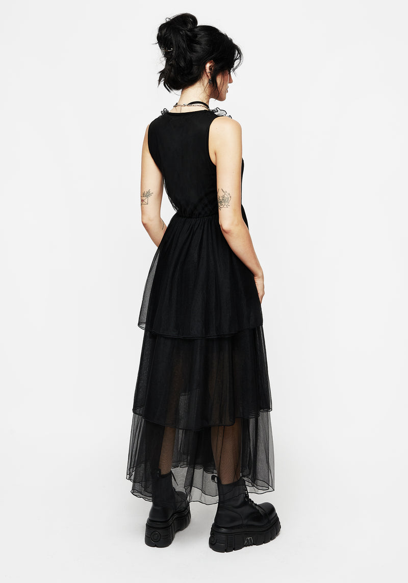 Opus Layered Tulle Apron Maxi Dress