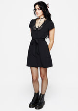 Rosethorn Embroidered Collar Mini Shirt Dress