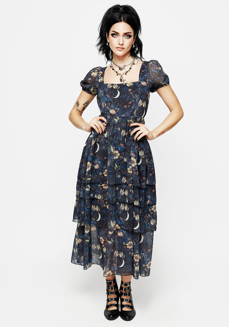 Primrose Floral Chiffon Layered Midaxi Dress