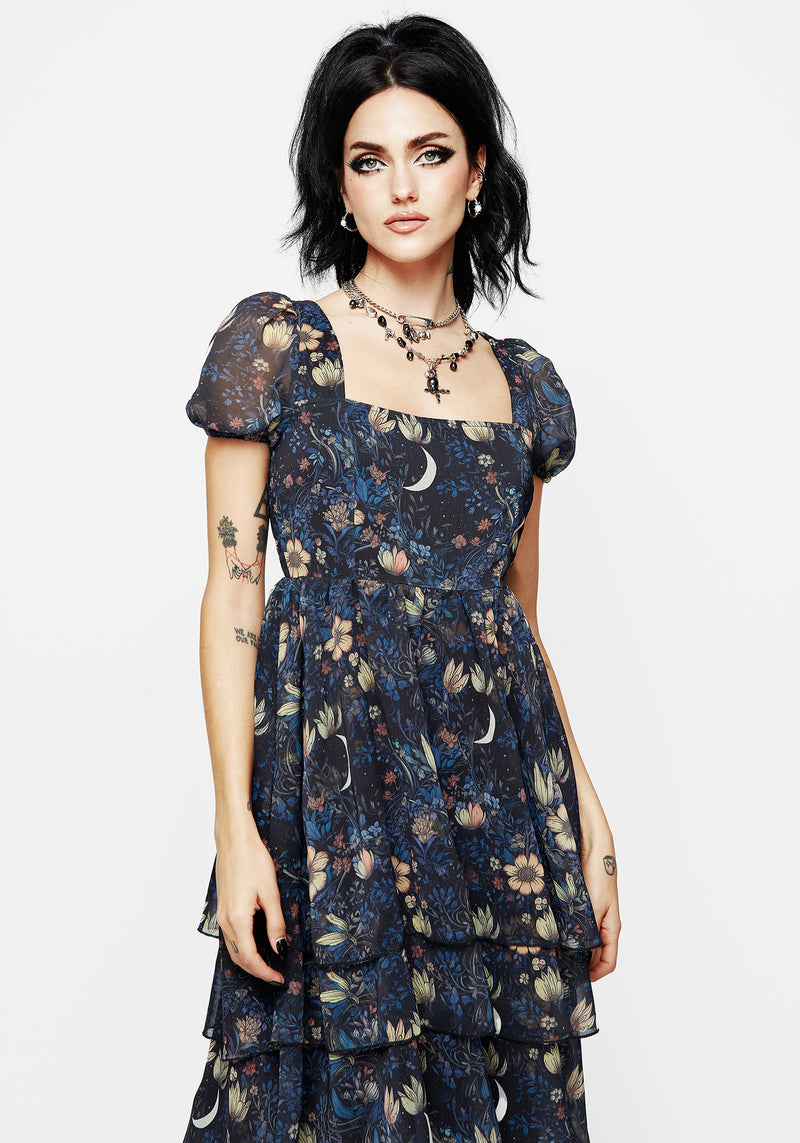 Primrose Floral Chiffon Layered Midaxi Dress