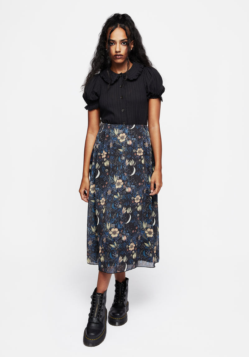 Primrose Floral Chiffon Midi Skirt