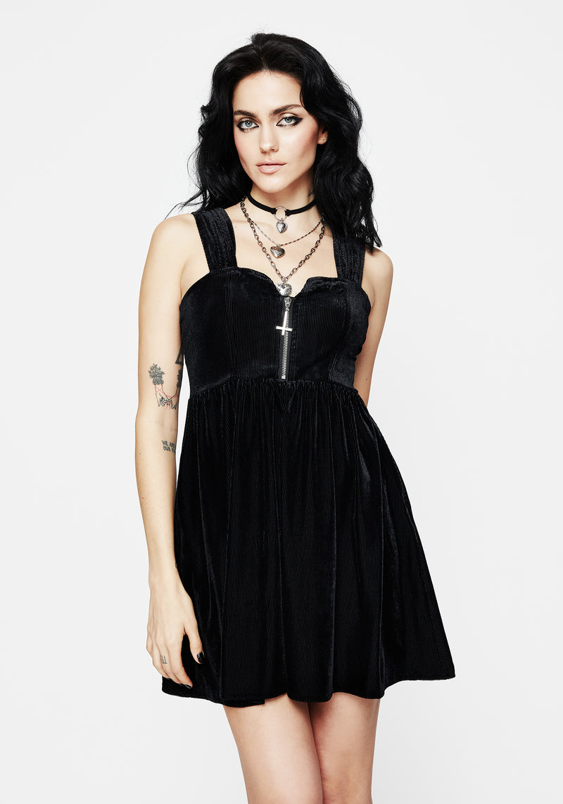 Heartless Zip Front Mini Dress