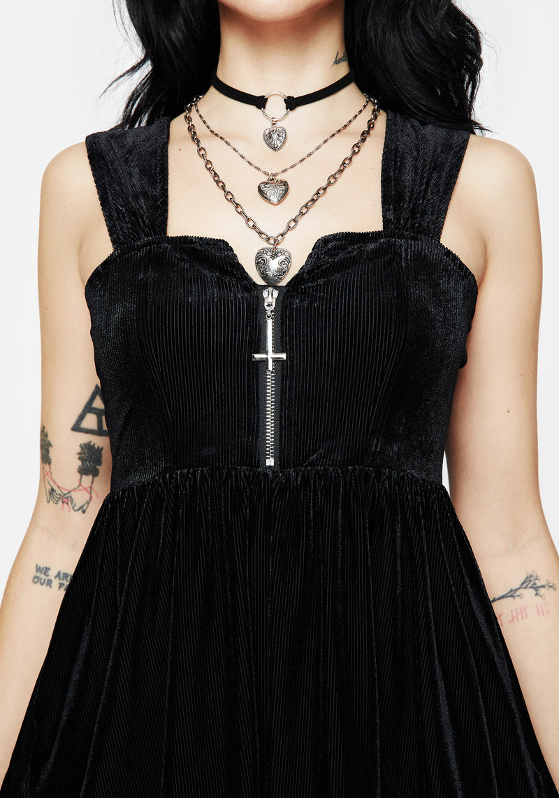 Heartless Zip Front Mini Dress