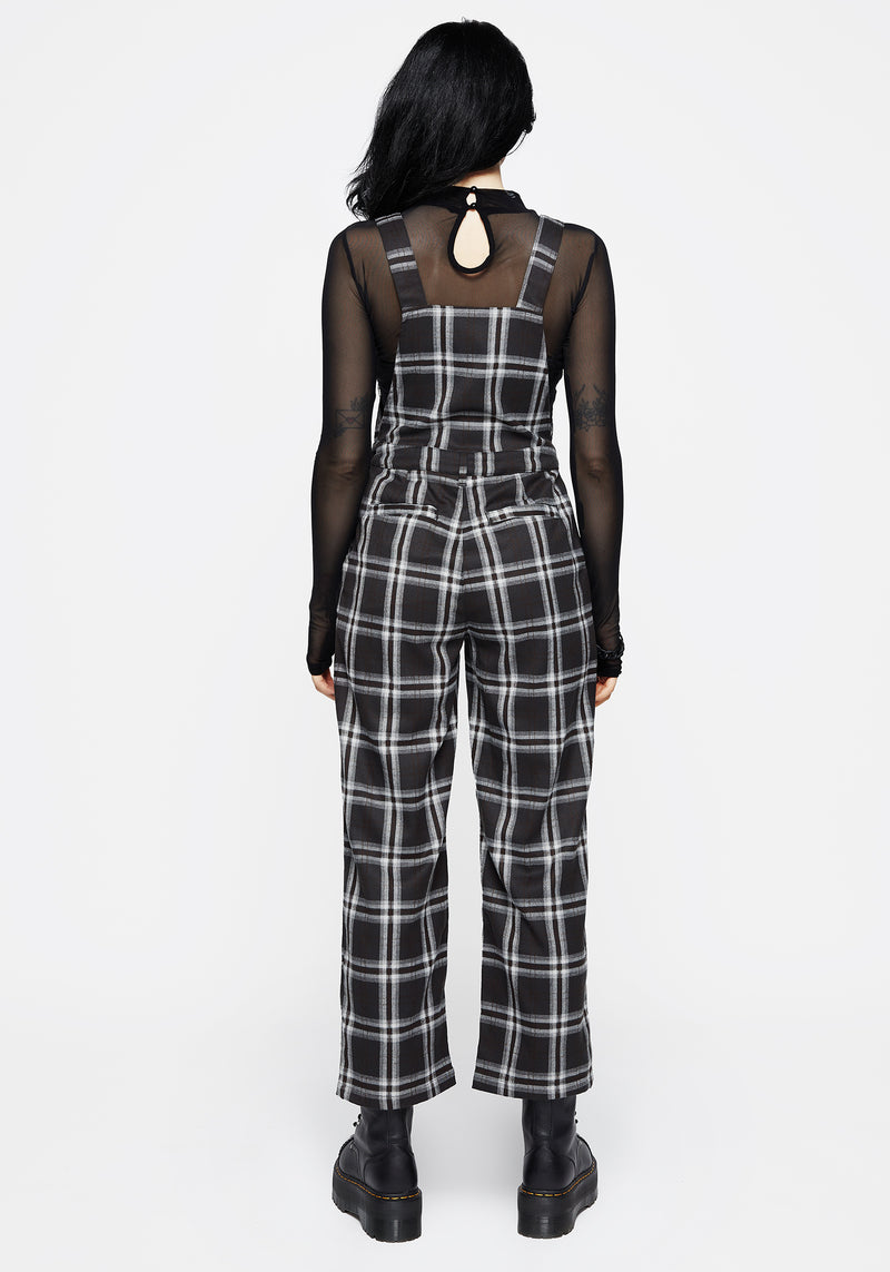 Persimmon Embroidered Check Dungarees