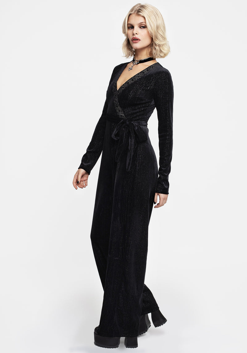 Otherworld Embroidered Faux Wrap Jumpsuit