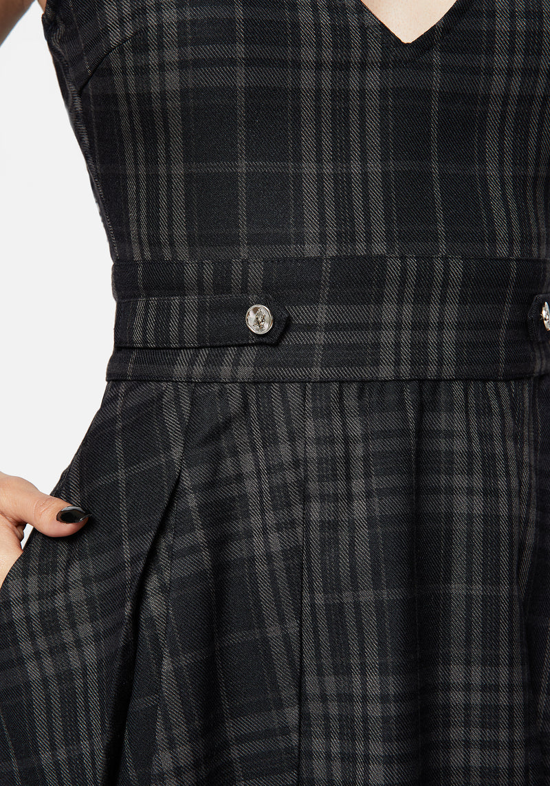 Reckless Check Mini Pinafore Dress