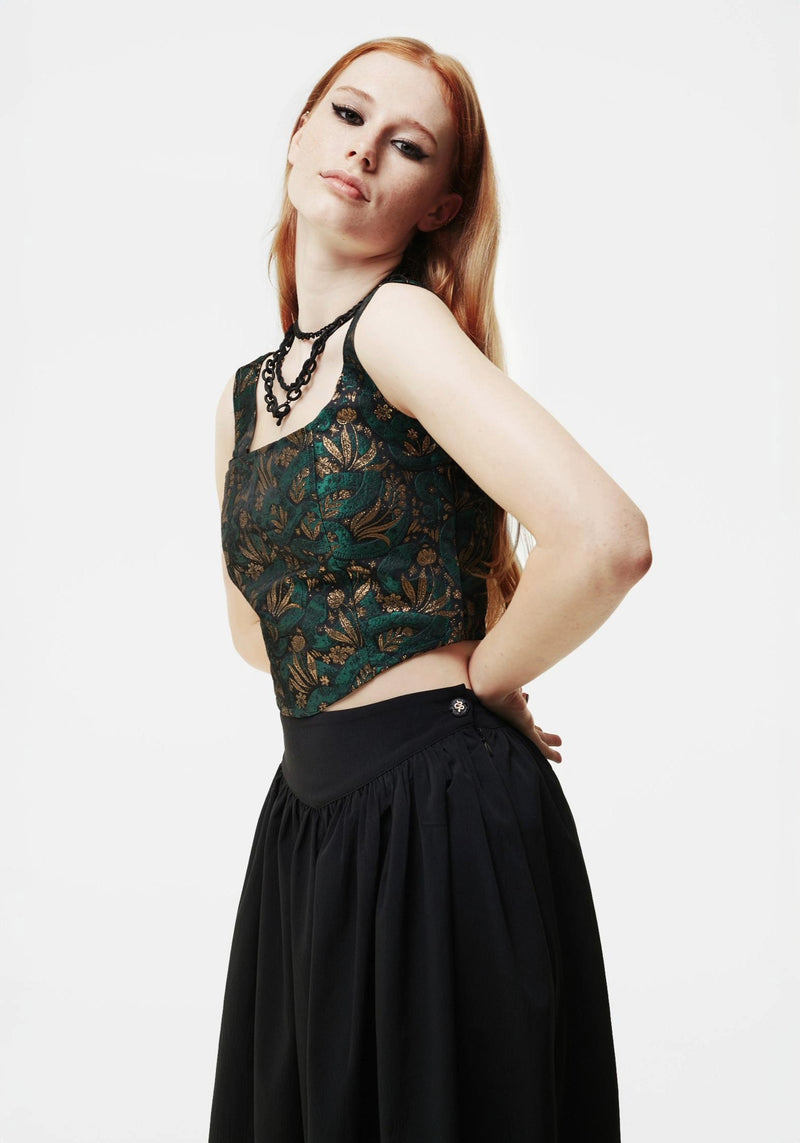 Rena Snake Jacquard Corset Top