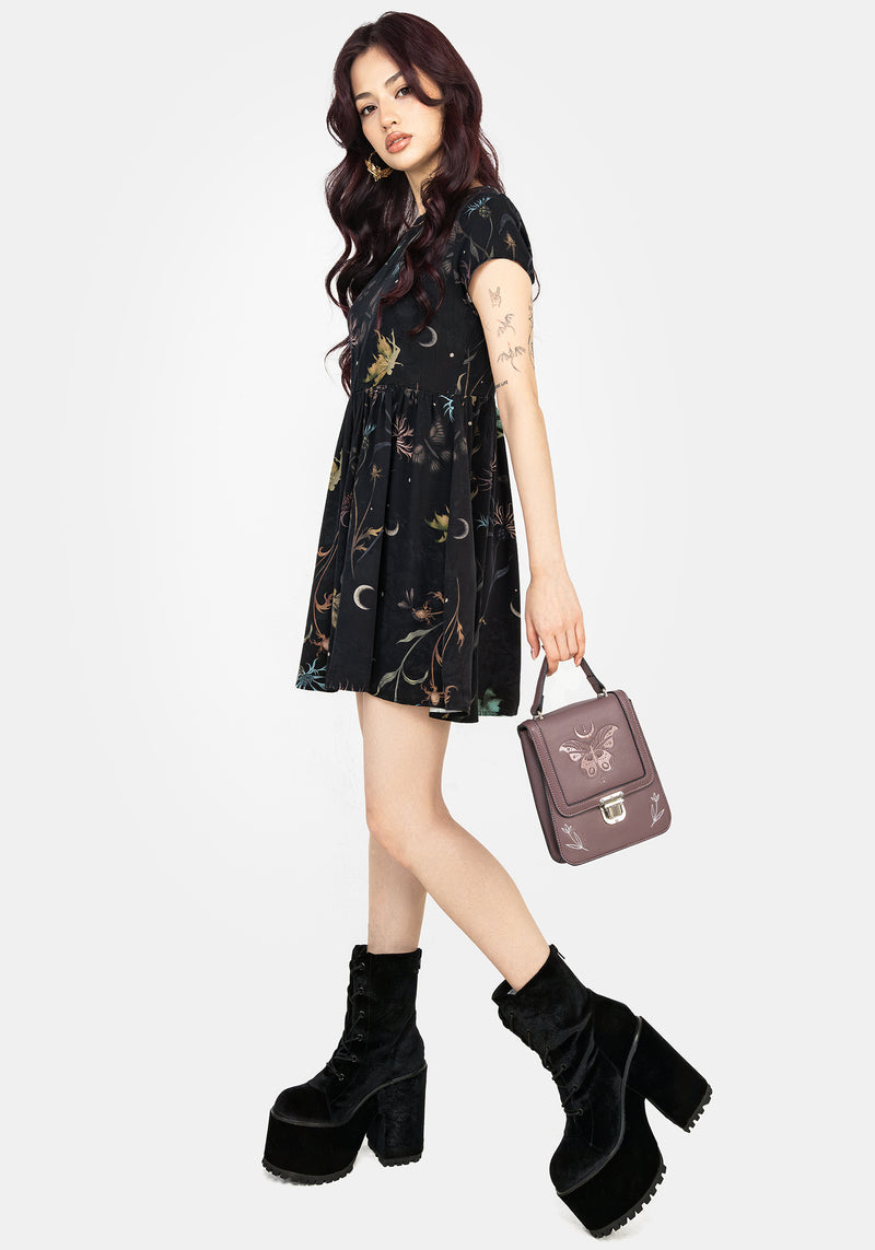 Rosanella Floral Print Mini Smock Dress