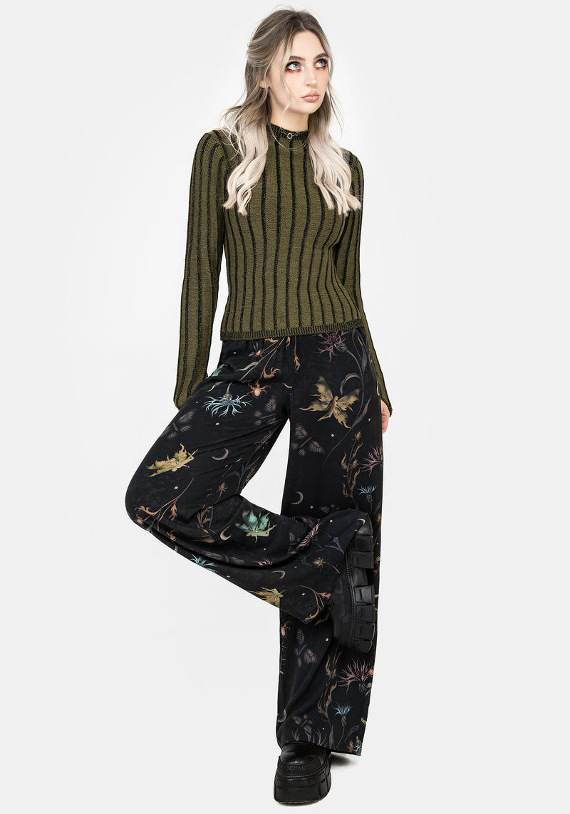 Rosanella Floral Print Straight Leg Trousers