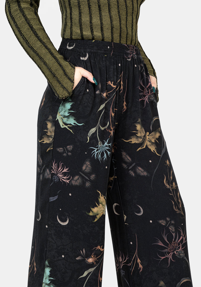 Rosanella Floral Print Straight Leg Trousers