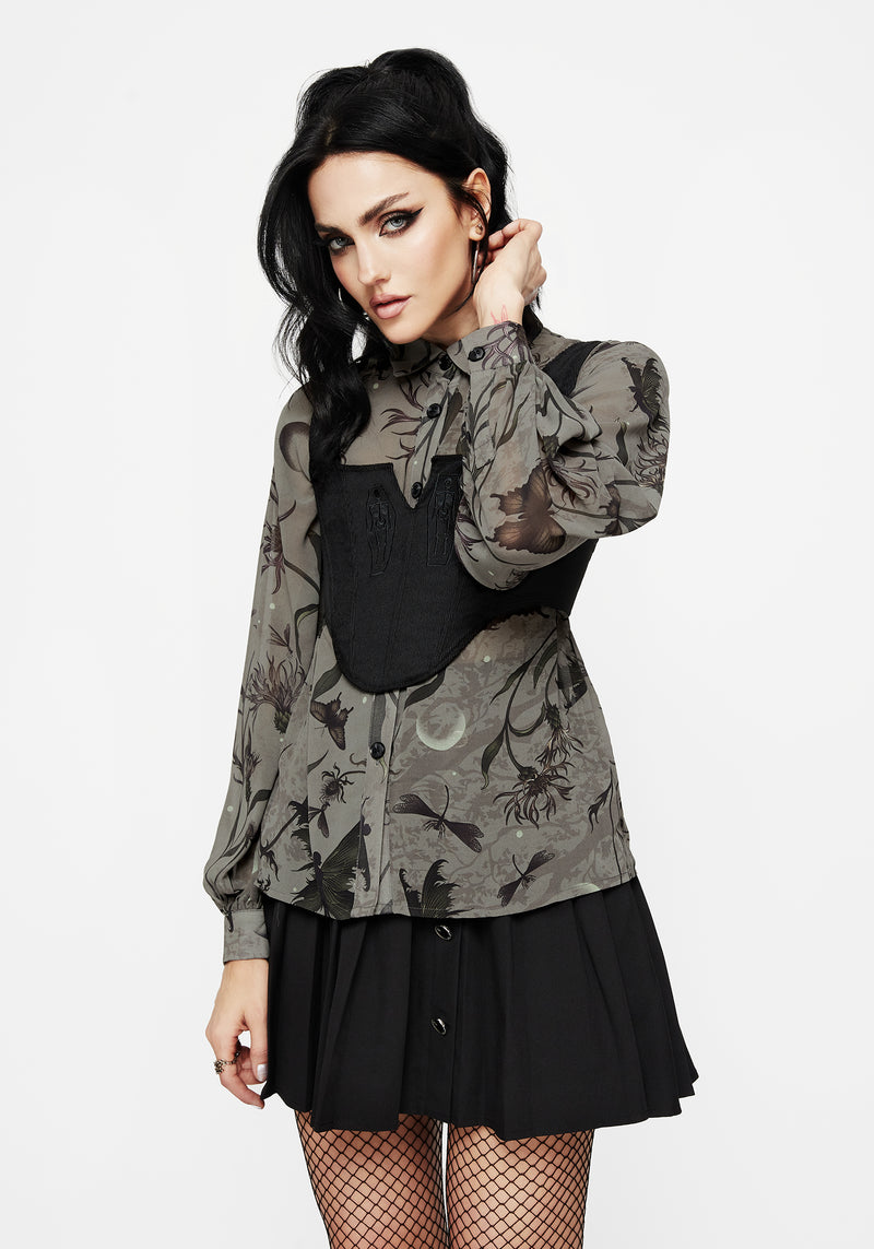 Gloriana Floral Print Chiffon Shirt