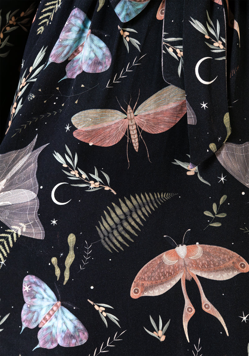 Nightmoth Mini Wrap Dress