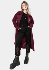 Oath Longline Belted Coat with Pin Brooch