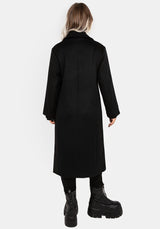 Theia Double Breasted Longline Wool Blend Coat